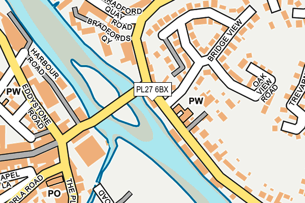 PL27 6BX map - OS OpenMap – Local (Ordnance Survey)