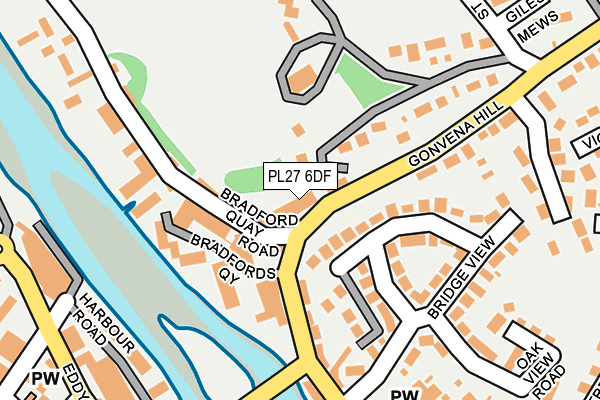 PL27 6DF map - OS OpenMap – Local (Ordnance Survey)