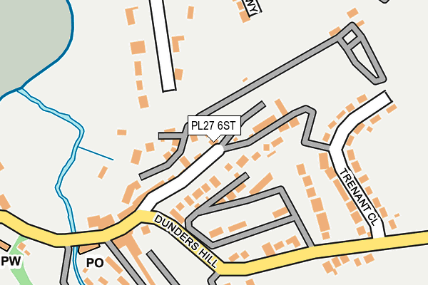 PL27 6ST map - OS OpenMap – Local (Ordnance Survey)