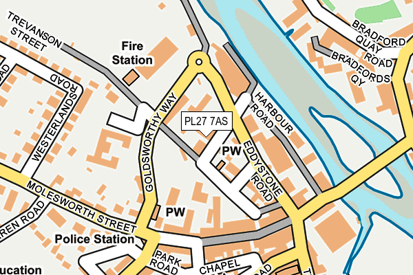 PL27 7AS map - OS OpenMap – Local (Ordnance Survey)