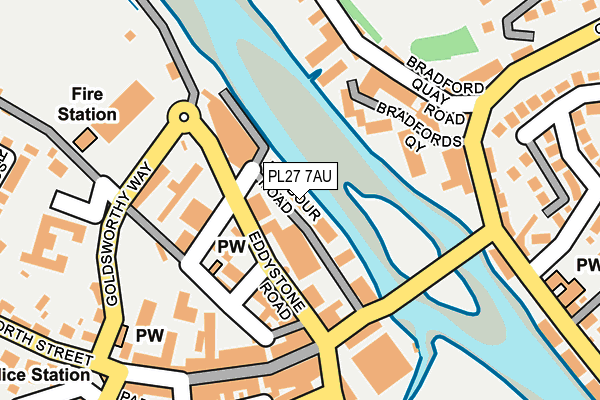 PL27 7AU map - OS OpenMap – Local (Ordnance Survey)