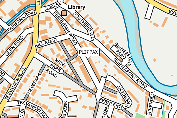PL27 7AX map - OS OpenMap – Local (Ordnance Survey)