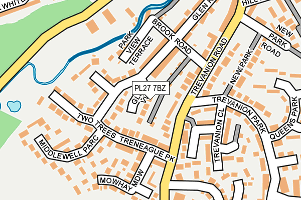 PL27 7BZ map - OS OpenMap – Local (Ordnance Survey)