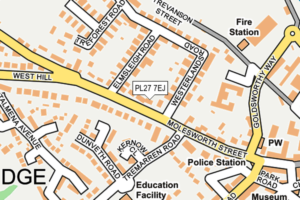PL27 7EJ map - OS OpenMap – Local (Ordnance Survey)