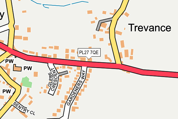 PL27 7QE map - OS OpenMap – Local (Ordnance Survey)