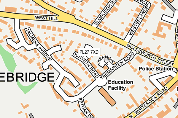 PL27 7XD map - OS OpenMap – Local (Ordnance Survey)