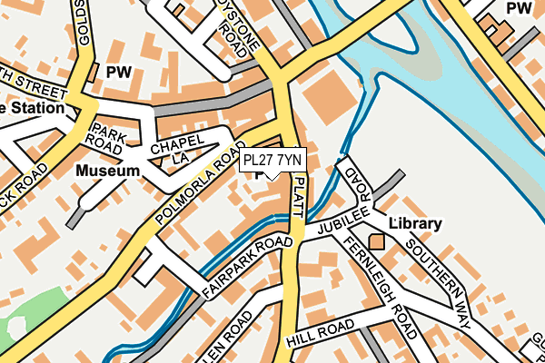 PL27 7YN map - OS OpenMap – Local (Ordnance Survey)