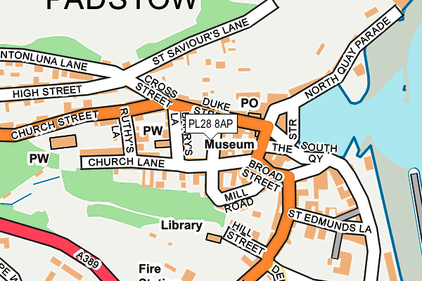 Map of TIDINGS PADSTOW LIMITED at local scale
