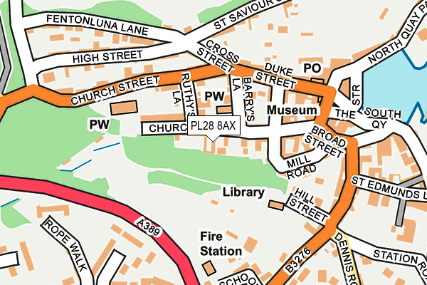 PL28 8AX map - OS OpenMap – Local (Ordnance Survey)