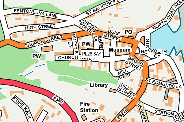 PL28 8AY map - OS OpenMap – Local (Ordnance Survey)