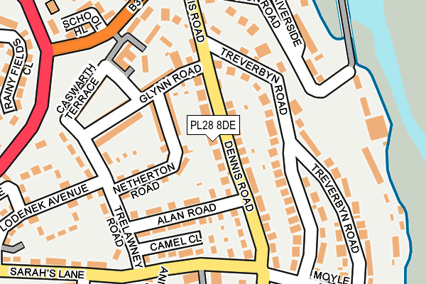 PL28 8DE map - OS OpenMap – Local (Ordnance Survey)