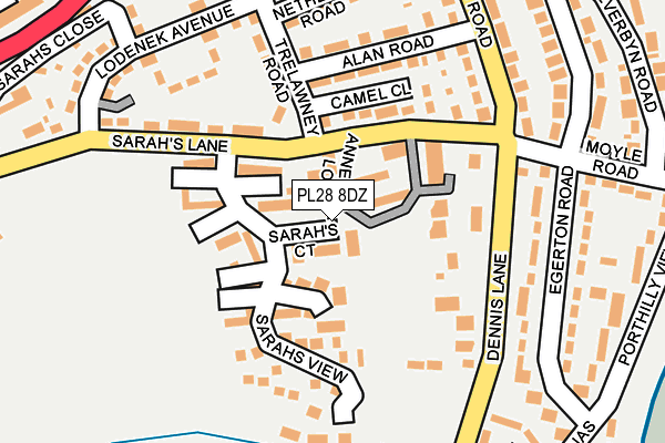 PL28 8DZ map - OS OpenMap – Local (Ordnance Survey)