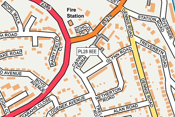 PL28 8EE map - OS OpenMap – Local (Ordnance Survey)