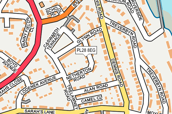PL28 8EG map - OS OpenMap – Local (Ordnance Survey)