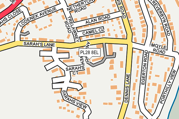 PL28 8EL map - OS OpenMap – Local (Ordnance Survey)