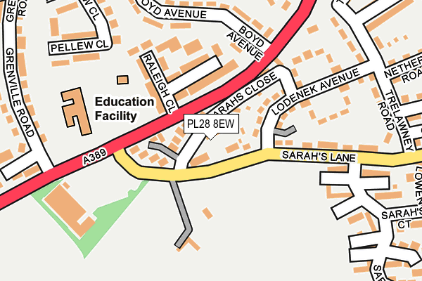 PL28 8EW map - OS OpenMap – Local (Ordnance Survey)