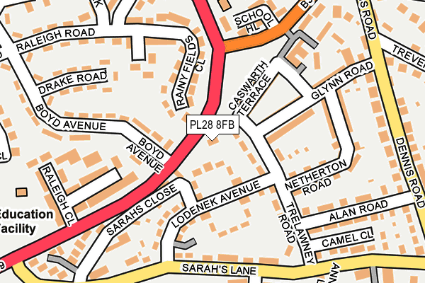 PL28 8FB map - OS OpenMap – Local (Ordnance Survey)