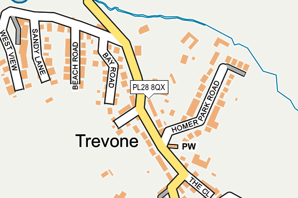 PL28 8QX map - OS OpenMap – Local (Ordnance Survey)