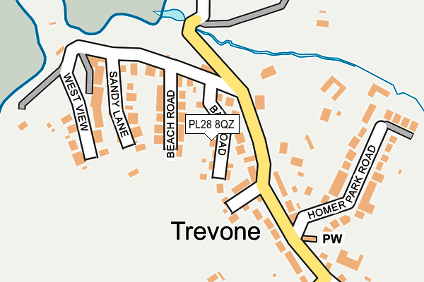 PL28 8QZ map - OS OpenMap – Local (Ordnance Survey)