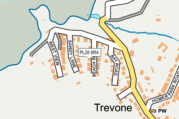 PL28 8RA map - OS OpenMap – Local (Ordnance Survey)