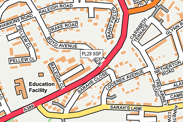 PL28 8SP map - OS OpenMap – Local (Ordnance Survey)