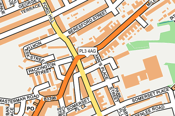 PL3 4AG map - OS OpenMap – Local (Ordnance Survey)