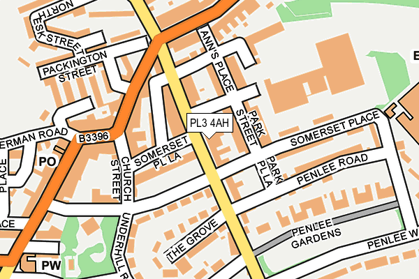 PL3 4AH map - OS OpenMap – Local (Ordnance Survey)