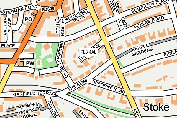 PL3 4AL map - OS OpenMap – Local (Ordnance Survey)