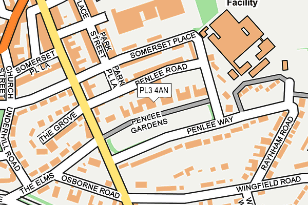 PL3 4AN map - OS OpenMap – Local (Ordnance Survey)