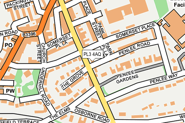 PL3 4AQ map - OS OpenMap – Local (Ordnance Survey)