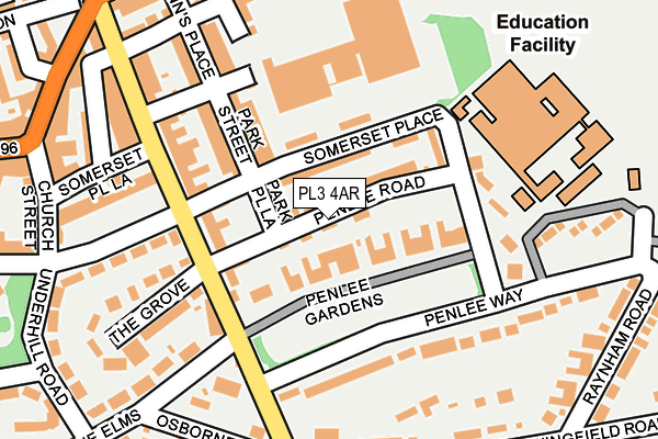 PL3 4AR map - OS OpenMap – Local (Ordnance Survey)