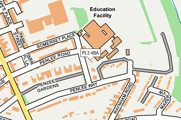 PL3 4BA map - OS OpenMap – Local (Ordnance Survey)