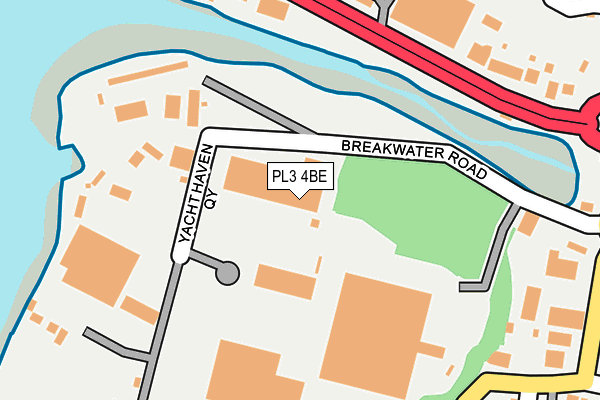 PL3 4BE map - OS OpenMap – Local (Ordnance Survey)