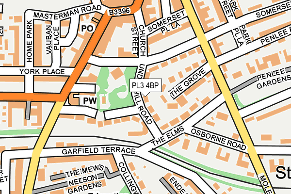 PL3 4BP map - OS OpenMap – Local (Ordnance Survey)