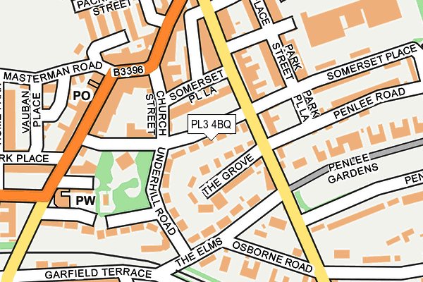 PL3 4BQ map - OS OpenMap – Local (Ordnance Survey)