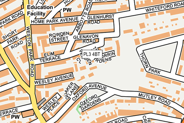 PL3 4BT map - OS OpenMap – Local (Ordnance Survey)