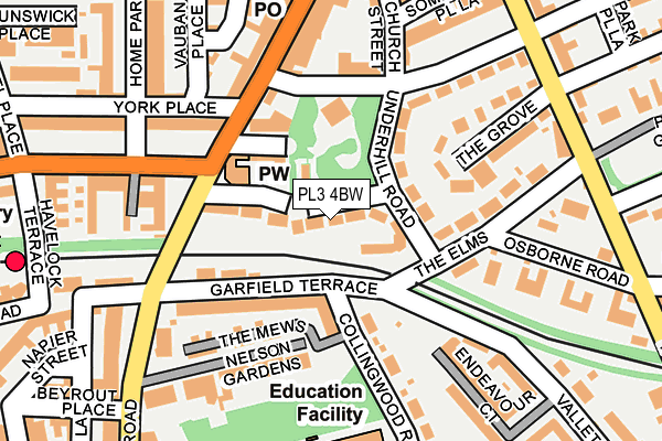 PL3 4BW map - OS OpenMap – Local (Ordnance Survey)