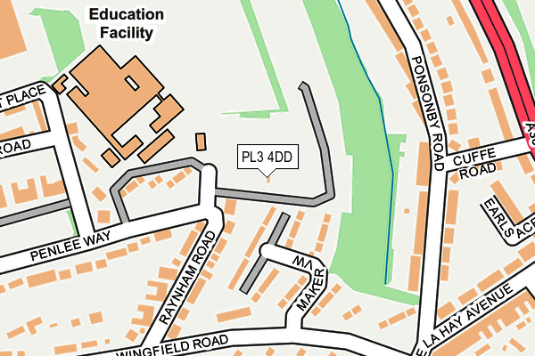 PL3 4DD map - OS OpenMap – Local (Ordnance Survey)