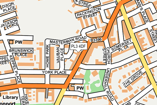 PL3 4DF map - OS OpenMap – Local (Ordnance Survey)