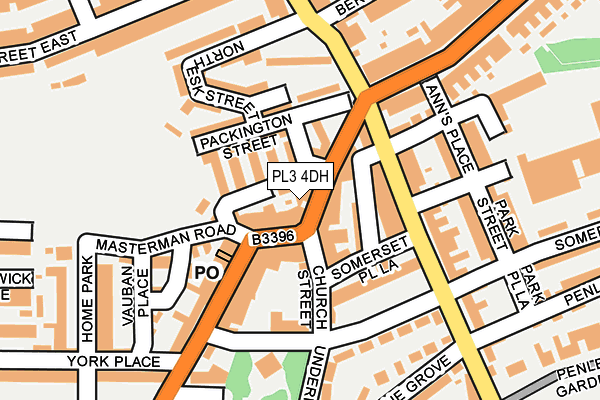 PL3 4DH map - OS OpenMap – Local (Ordnance Survey)