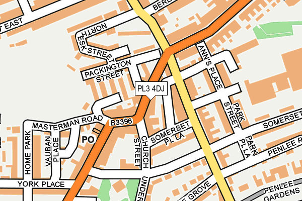 PL3 4DJ map - OS OpenMap – Local (Ordnance Survey)