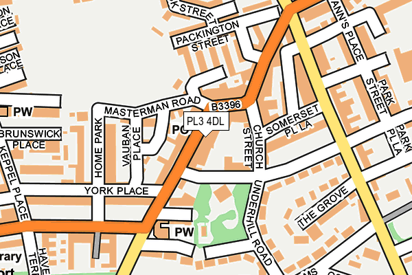 PL3 4DL map - OS OpenMap – Local (Ordnance Survey)