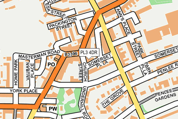 PL3 4DR map - OS OpenMap – Local (Ordnance Survey)