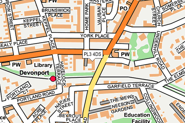 PL3 4DS map - OS OpenMap – Local (Ordnance Survey)