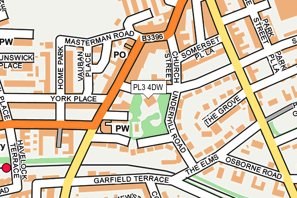 PL3 4DW map - OS OpenMap – Local (Ordnance Survey)