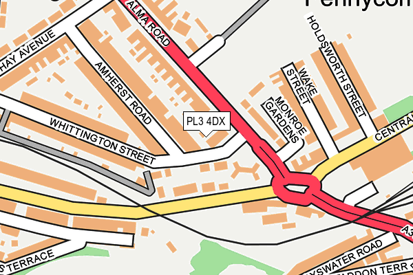 PL3 4DX map - OS OpenMap – Local (Ordnance Survey)