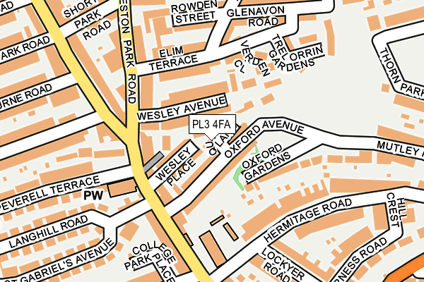 PL3 4FA map - OS OpenMap – Local (Ordnance Survey)