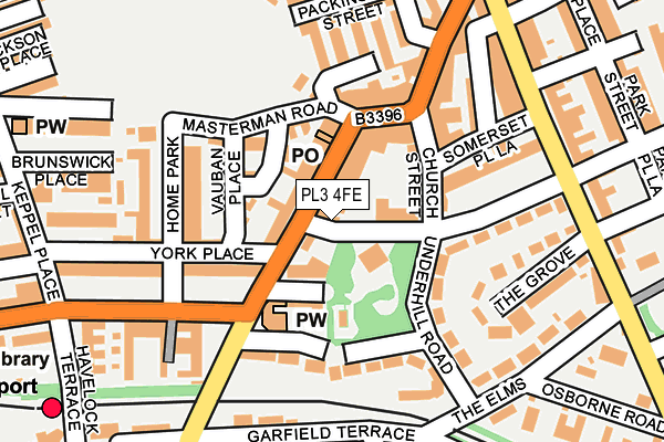 PL3 4FE map - OS OpenMap – Local (Ordnance Survey)