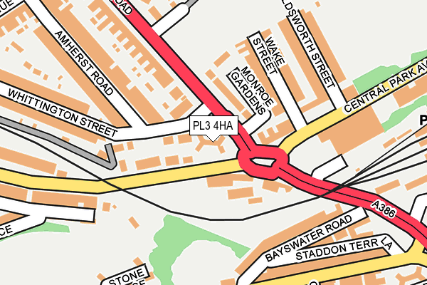 PL3 4HA map - OS OpenMap – Local (Ordnance Survey)