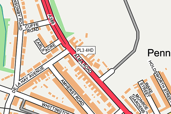 PL3 4HD map - OS OpenMap – Local (Ordnance Survey)